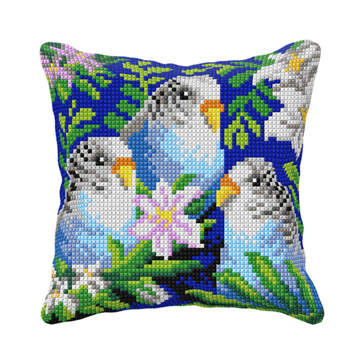 Cushion cross stitch kit  "Parrots" 99094-0