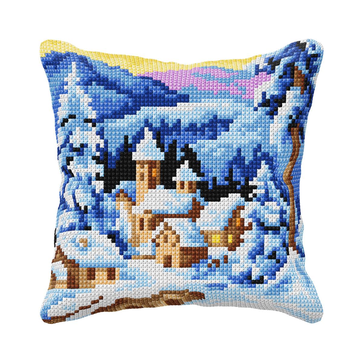 Cushion cross stitch kit  "Winter village" 99041-0