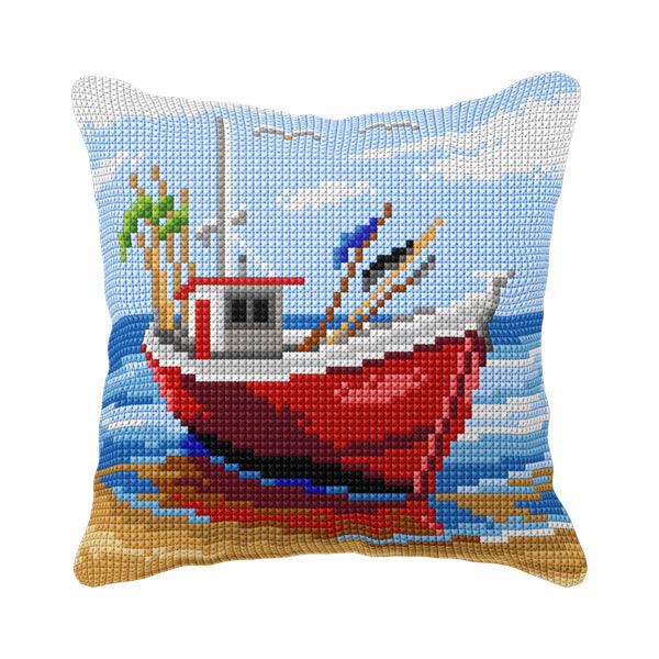 Cushion cross stitch kit  "Fishing boat" 99058-0